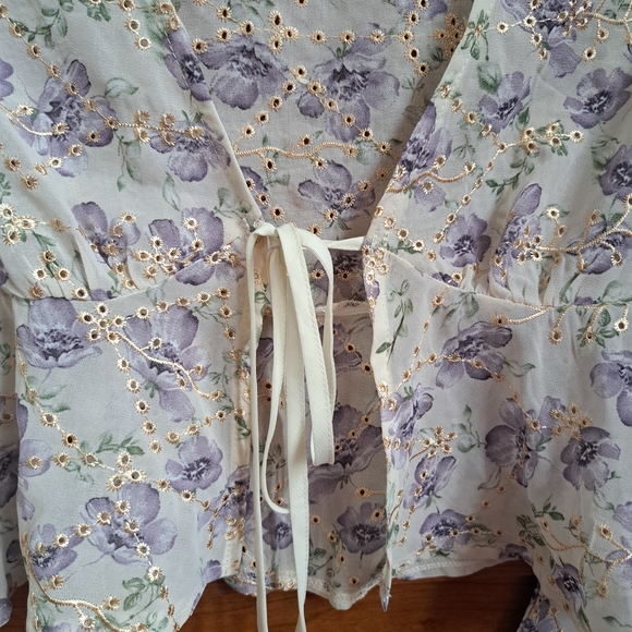 Shein Women Floral Top - Purple and White - Picture 4 of 4